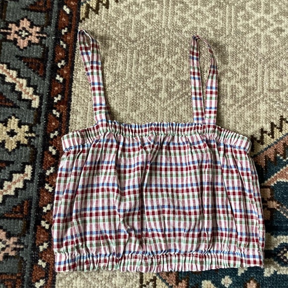 [Madewell] Crop Tank Top in Rainbow Gingham Small - Picture 2 of 8
